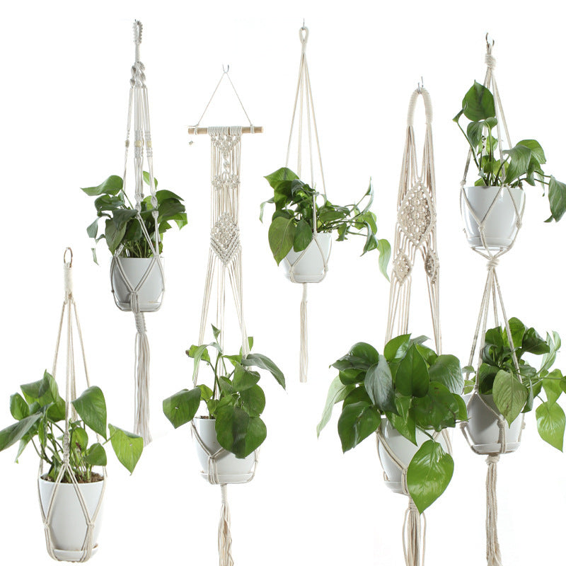Handmade Cotton Rope Flowerpot Net Bag