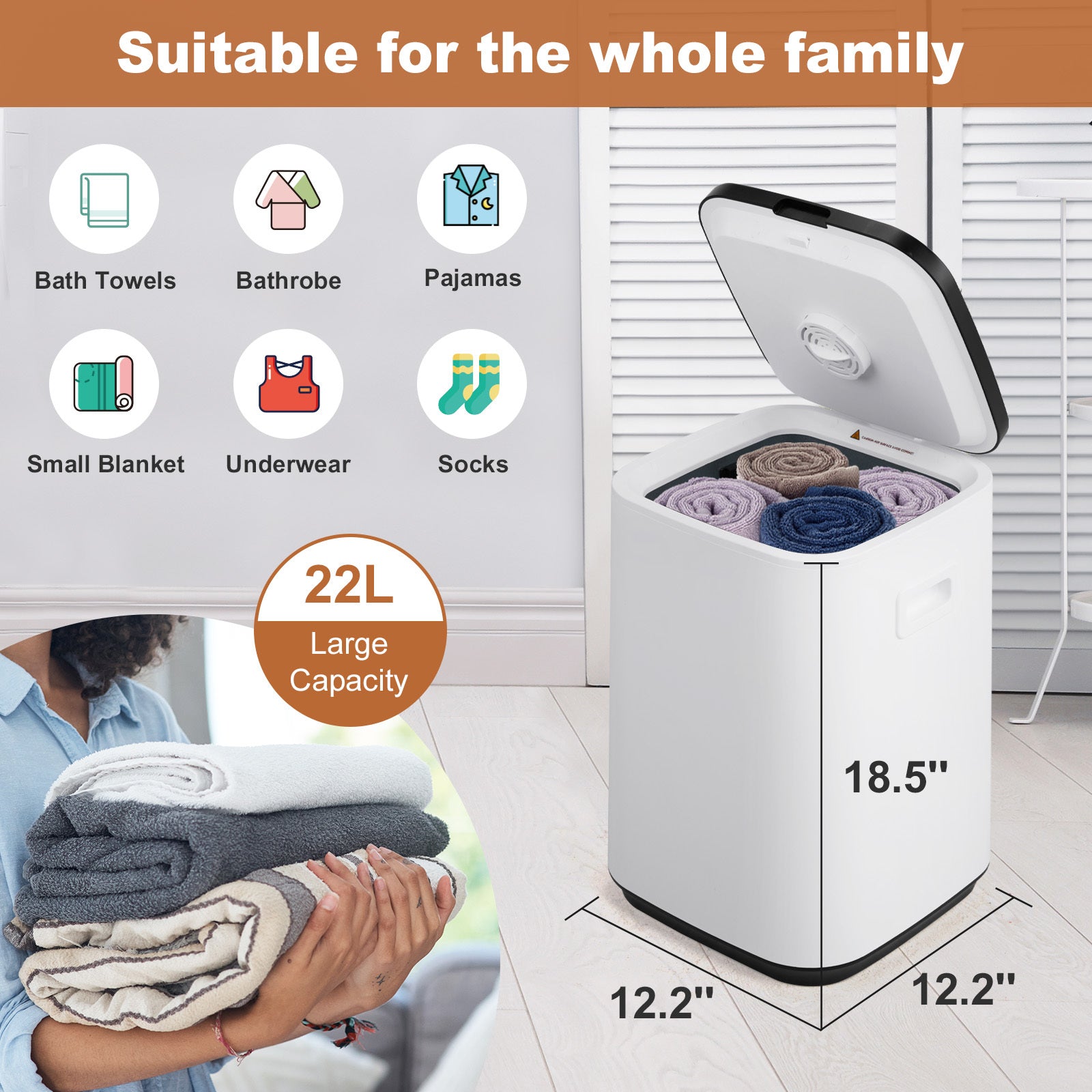22L Large Towel Warmer Bucket
