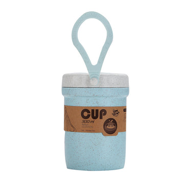 Portable Silicone Vent Wheat Straw Cup with Leak-Proof Seal – 300ml