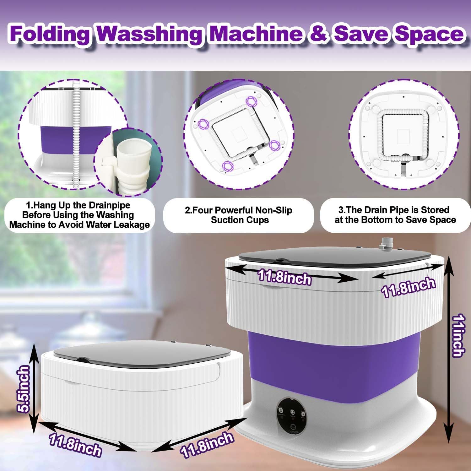 10L Portable Folding Washing Machine