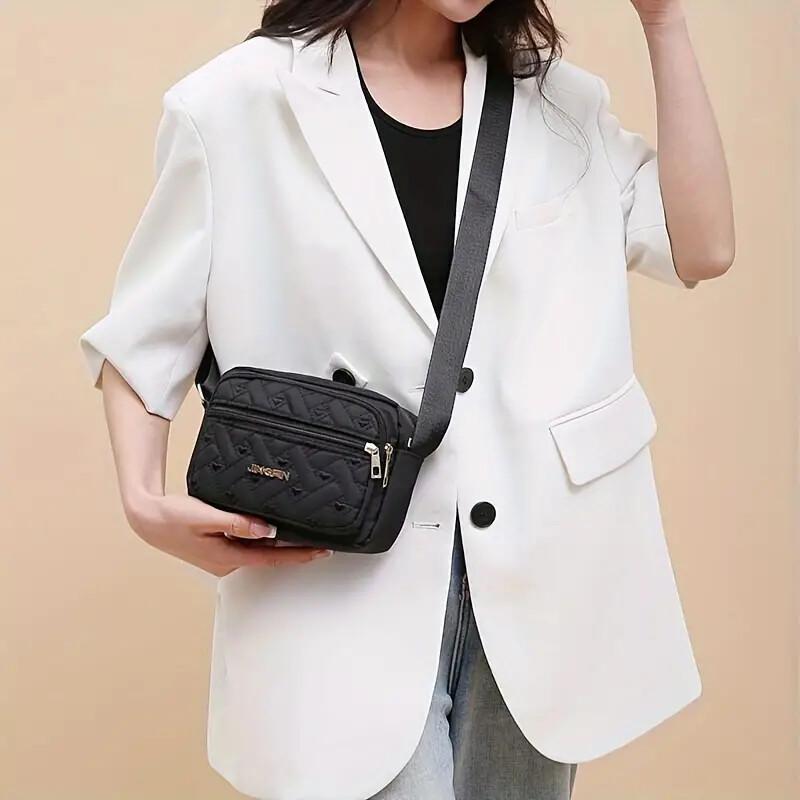 Oxford Cloth Multi-Layer Crossbody Bag