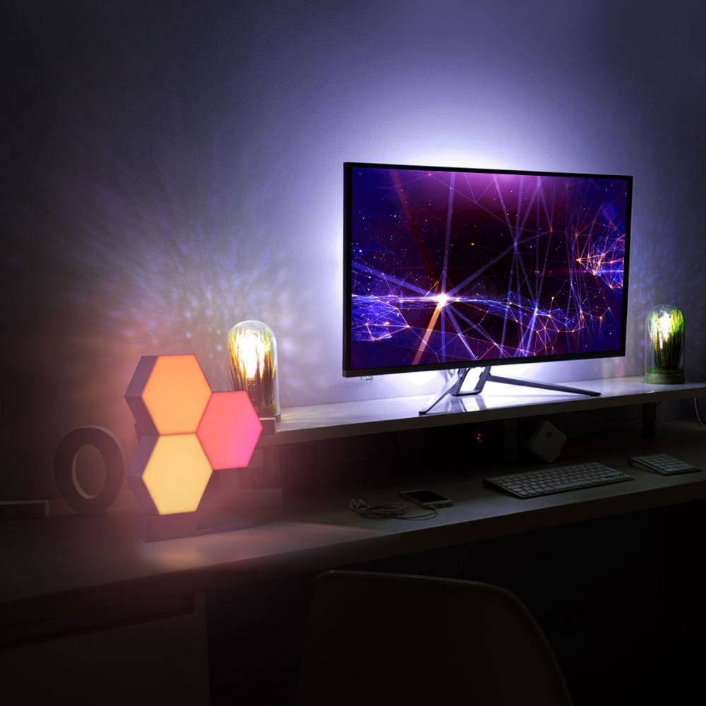 Hexagon LED Smart Light – Colorful Modular Illumination