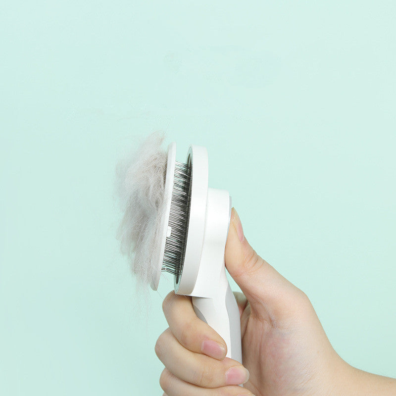 Self-Cleaning Pet Grooming Comb with 135° Stainless Steel Needles