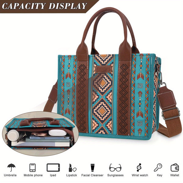 Green Nylon Diamond Lattice Women’s Bag Set