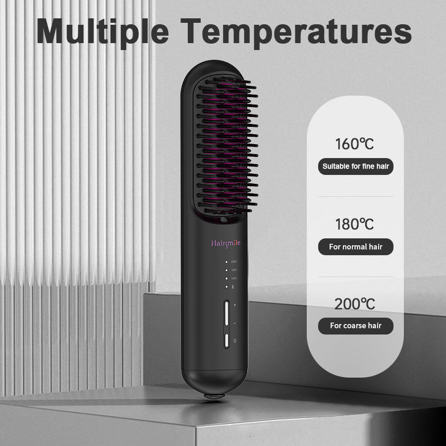 Cordless Hair & Beard Straightener Brush
