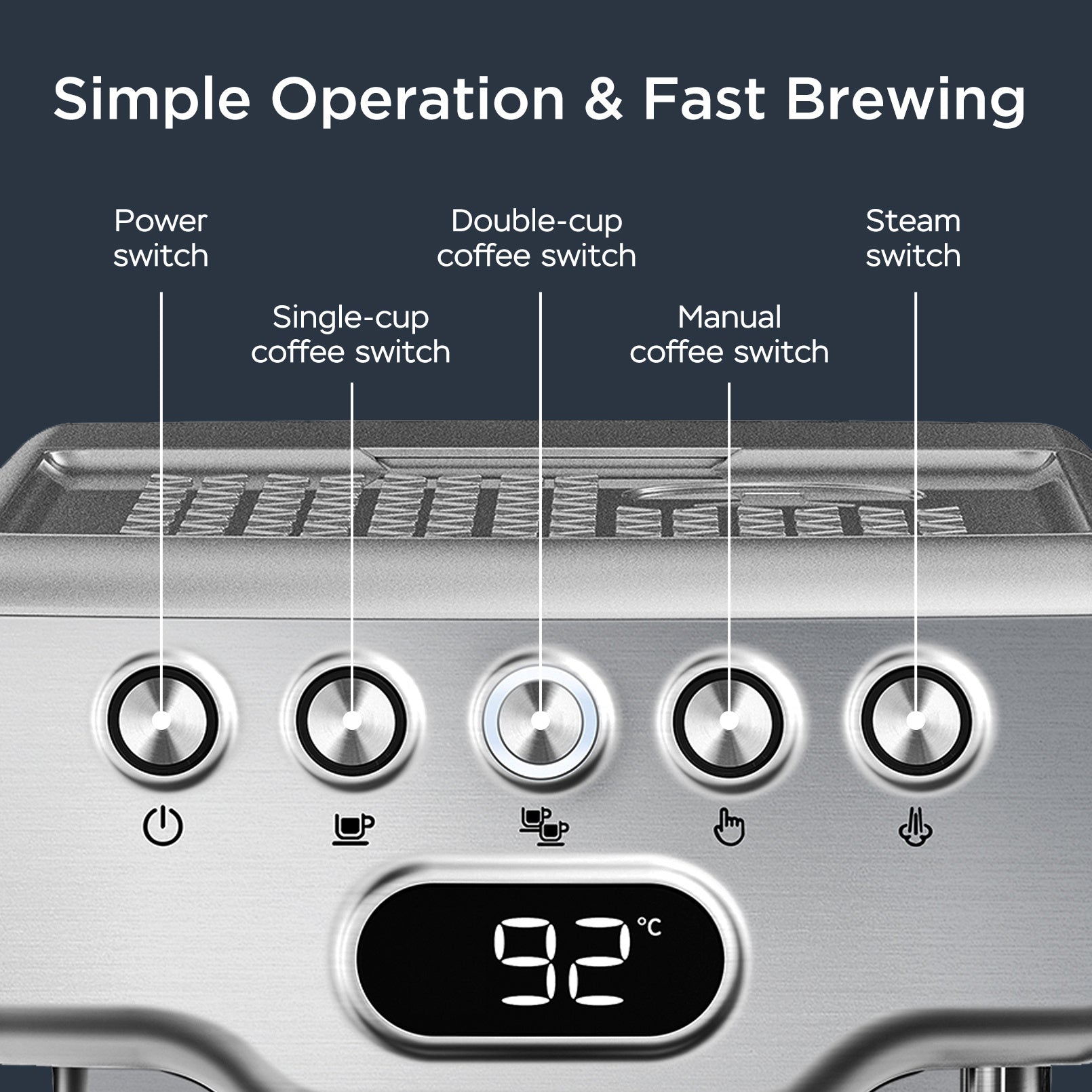2-in-1 Espresso & Milk Frother Coffee Maker