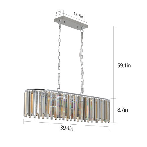 Modern Oval Crystal Chandelier