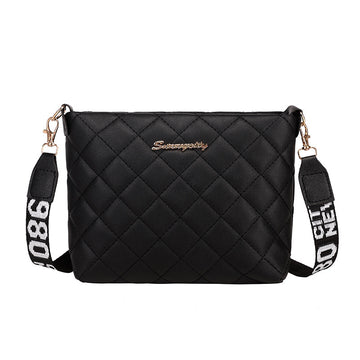 PU Leather Bucket Shoulder Bag with Diamond Grid Design