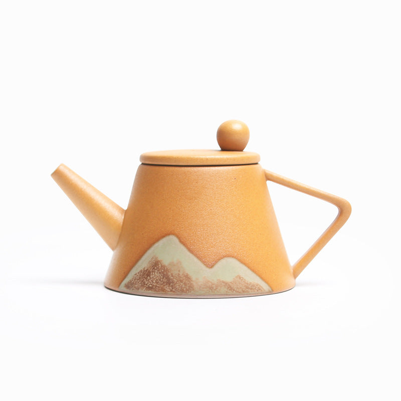 Retro Black Ceramic Teapot with Underglaze Finish
