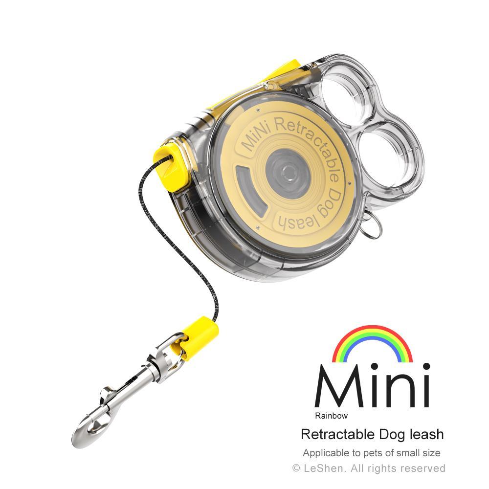 Transparent Rainbow Mini Retractable Leash