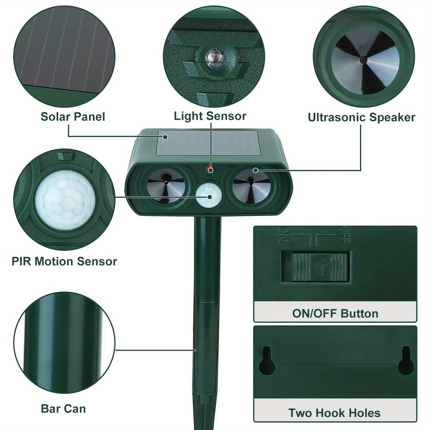 Ultrasonic Animal Repeller – Solar-Powered Pest Deterrent