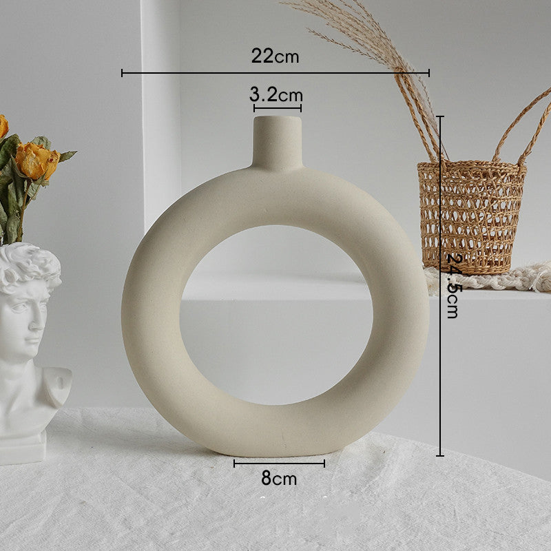 Nordic-Style Matte Ceramic Table Vase