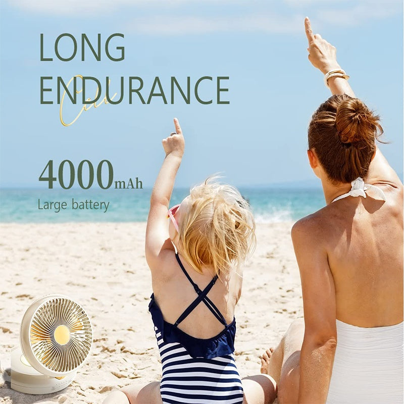 4-Speed Rechargeable Table Fan