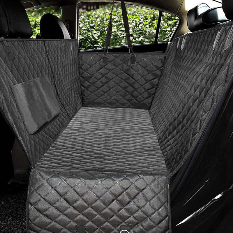 Waterproof Dog Car Seat Cover with Mesh Window & Side Zippers