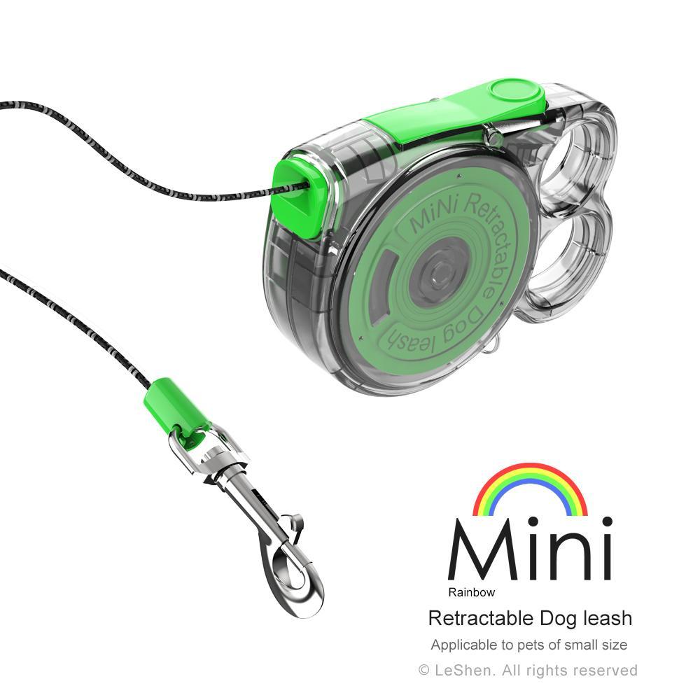 Transparent Rainbow Mini Retractable Leash