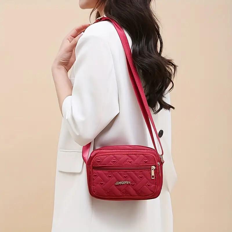 Oxford Cloth Multi-Layer Crossbody Bag
