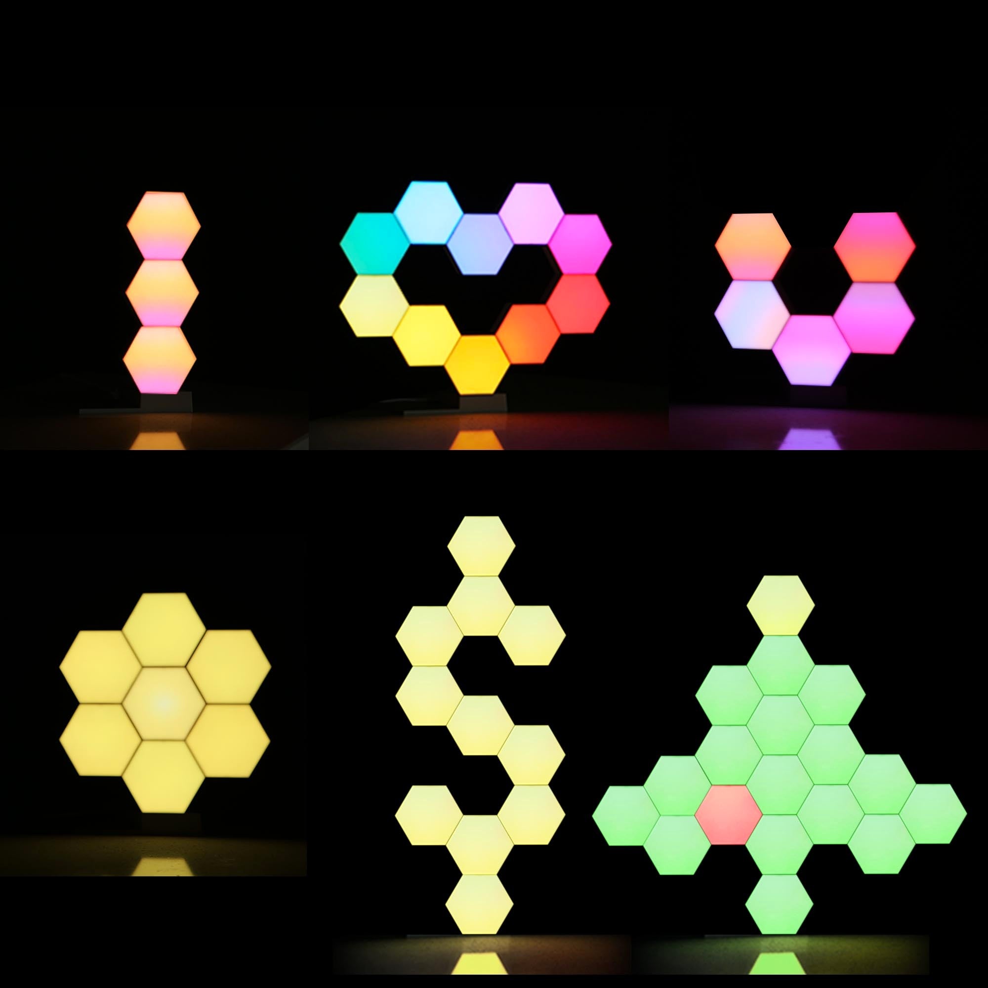 Hexagon LED Smart Light – Colorful Modular Illumination