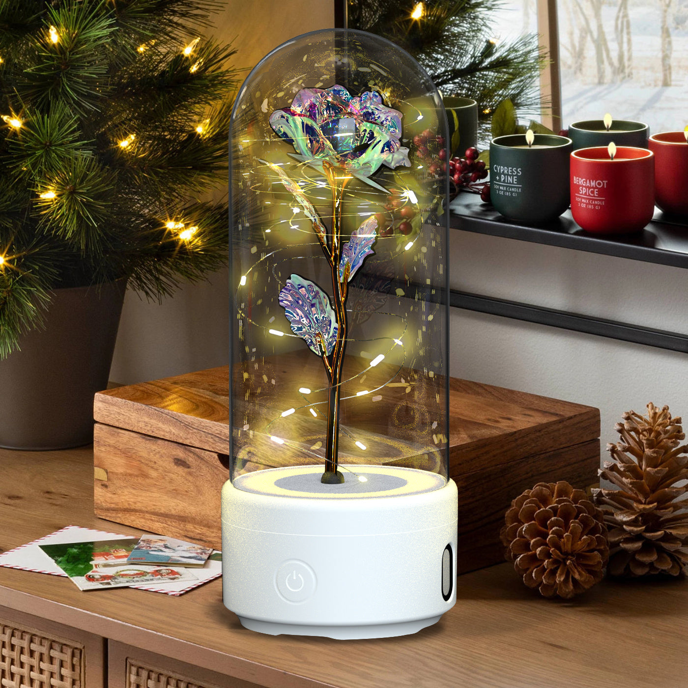Romantic LED Strip Light with Glass Lampshade