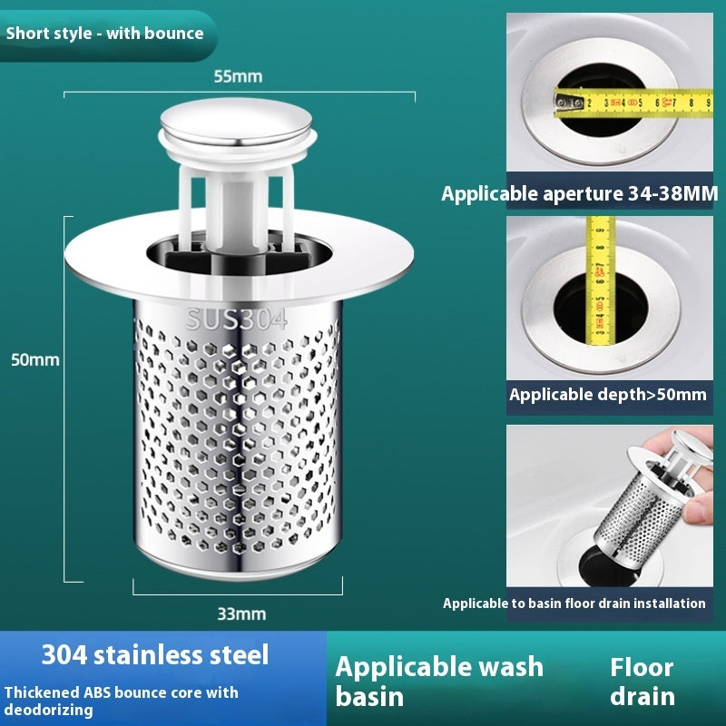 304 Stainless Steel Bounce Core Basin Drainer