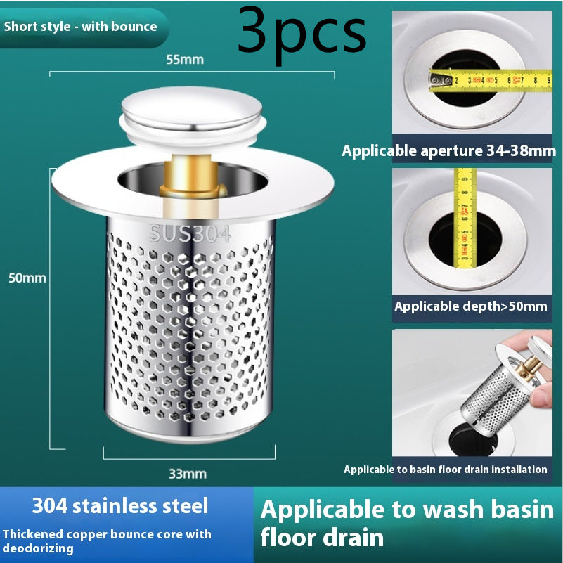 304 Stainless Steel Bounce Core Basin Drainer