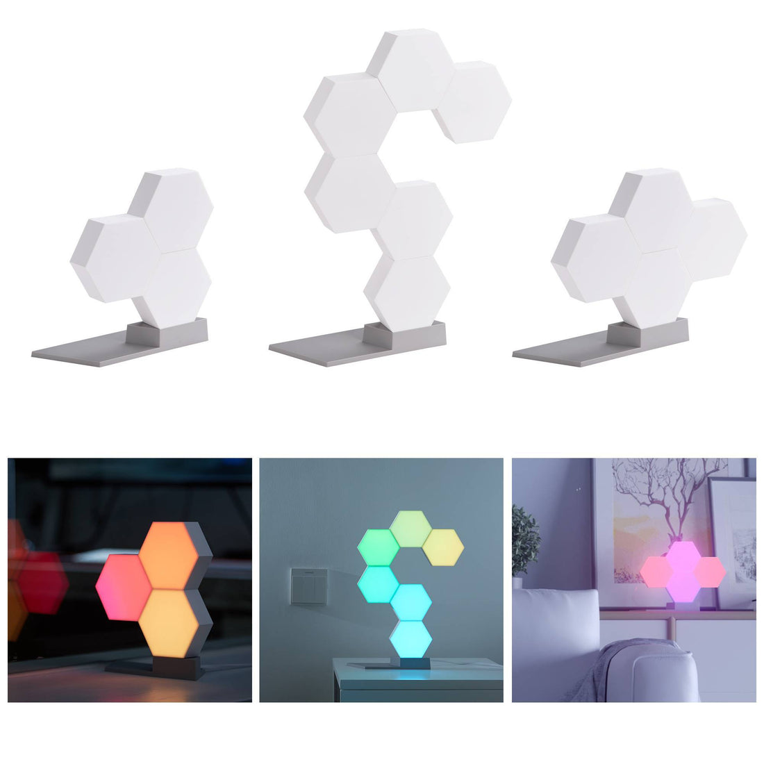 Hexagon LED Smart Light – Colorful Modular Illumination