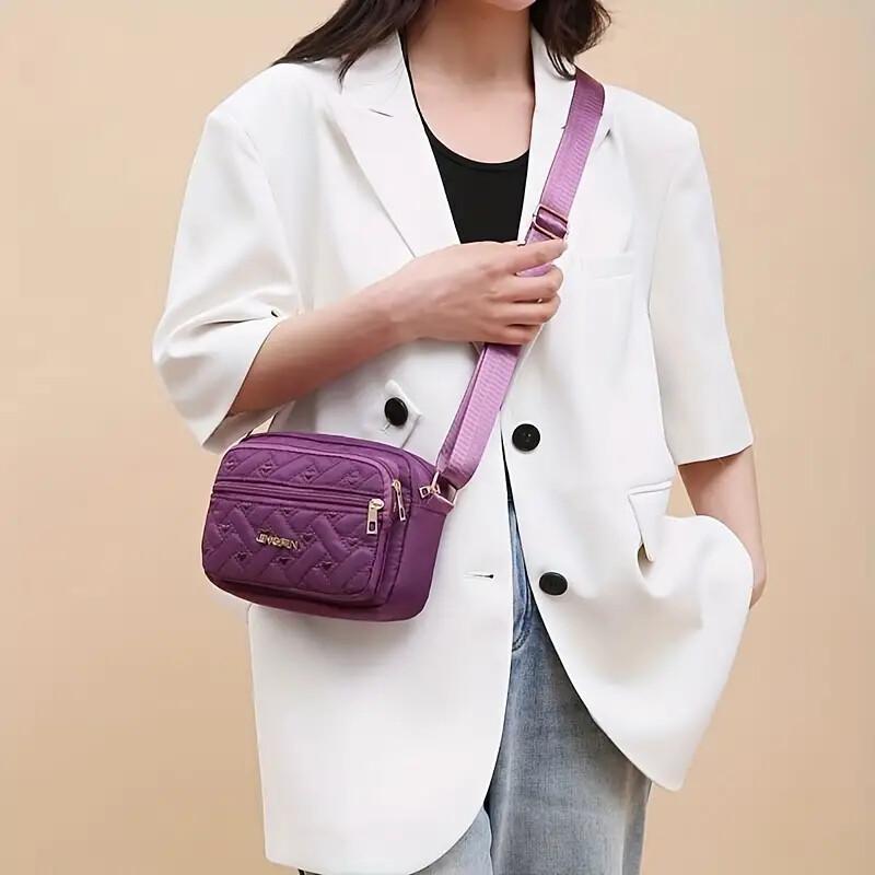 Oxford Cloth Multi-Layer Crossbody Bag