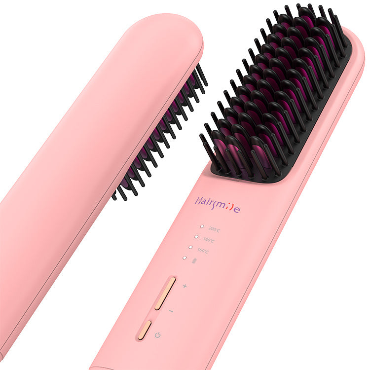 Cordless Hair & Beard Straightener Brush