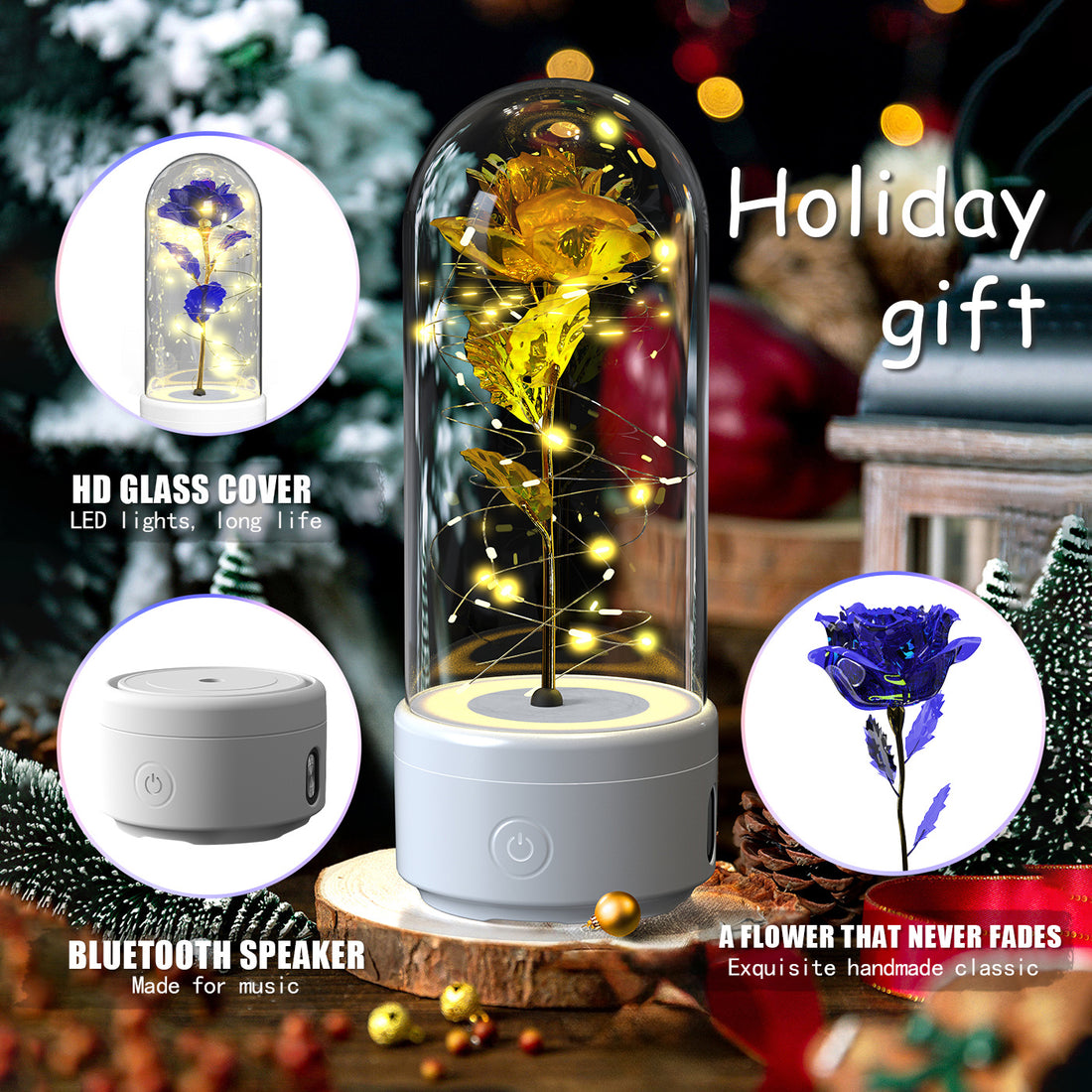 Romantic LED Strip Light with Glass Lampshade