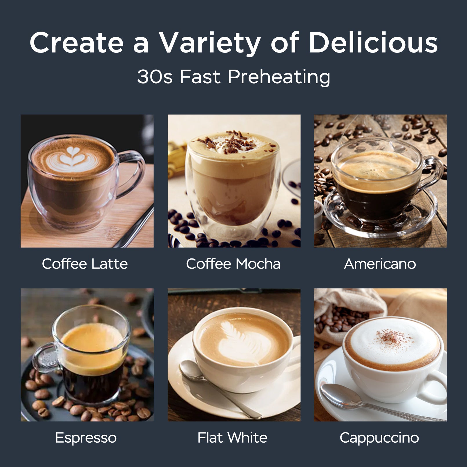 2-in-1 Espresso & Milk Frother Coffee Maker