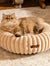 Plush Donut Dog Bed with Raised Rim & Washable Cover