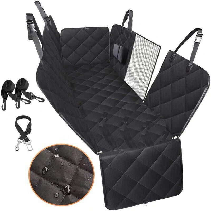 Waterproof Dog Car Seat Cover with Mesh Window & Side Zippers