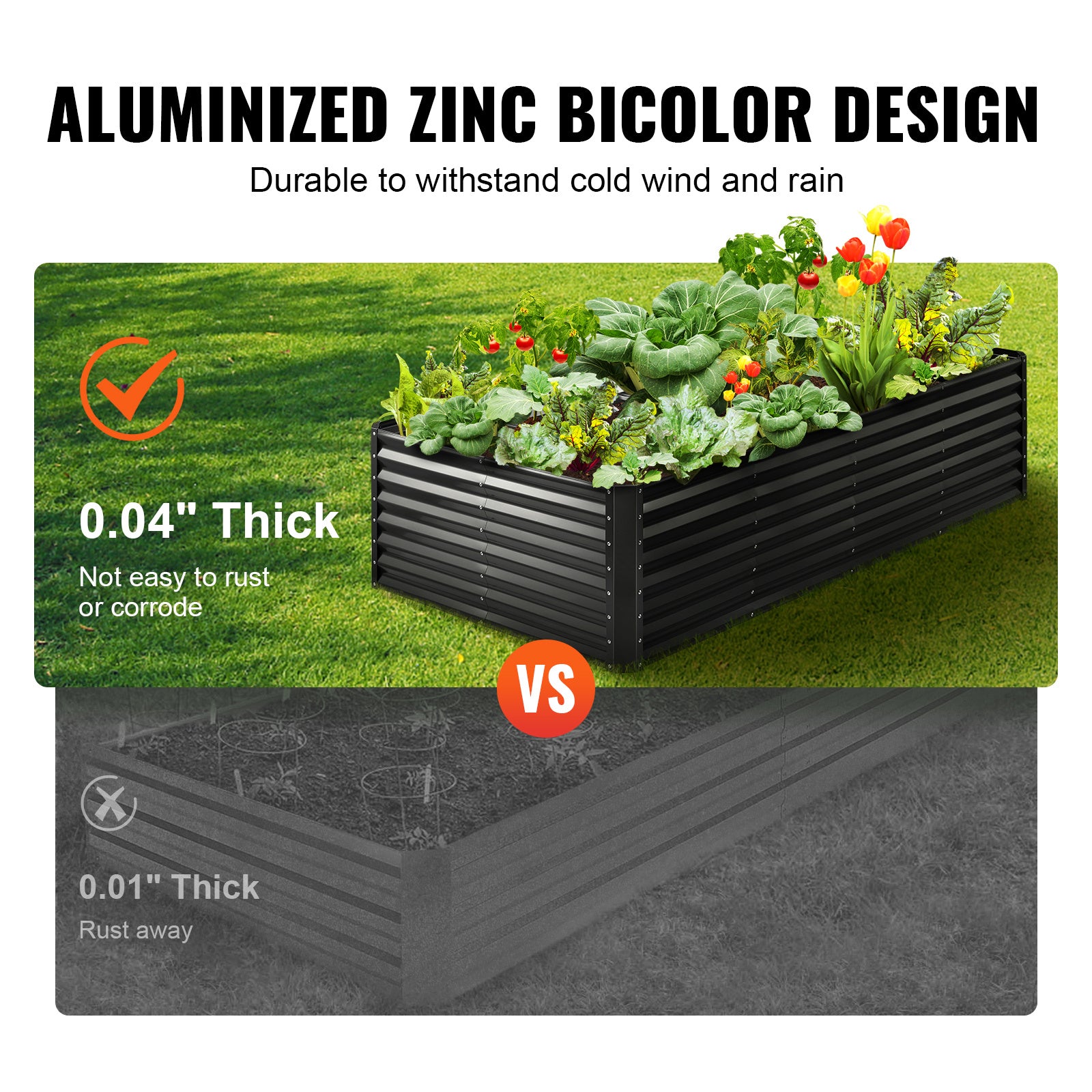 VEVOR Galvanized Raised Garden Bed