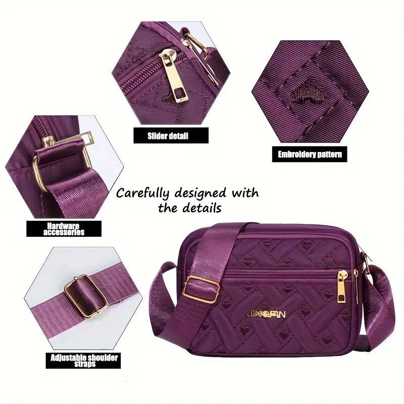 Oxford Cloth Multi-Layer Crossbody Bag