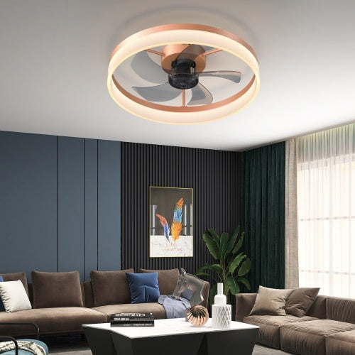 Slim Modern Ceiling Fan with Dimmable LED Light