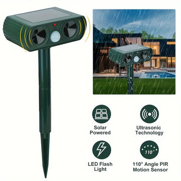 Ultrasonic Animal Repeller – Solar-Powered Pest Deterrent
