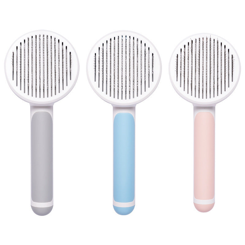 Self-Cleaning Pet Grooming Comb with 135° Stainless Steel Needles