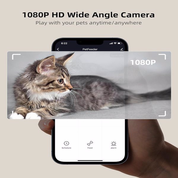 LAMPICK Smart Cat Feeder with 1080P HD Camera & App Control