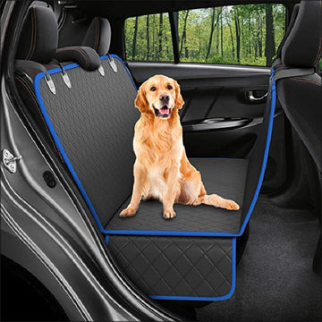 Waterproof Dog Car Seat Cover with Mesh Window & Side Zippers