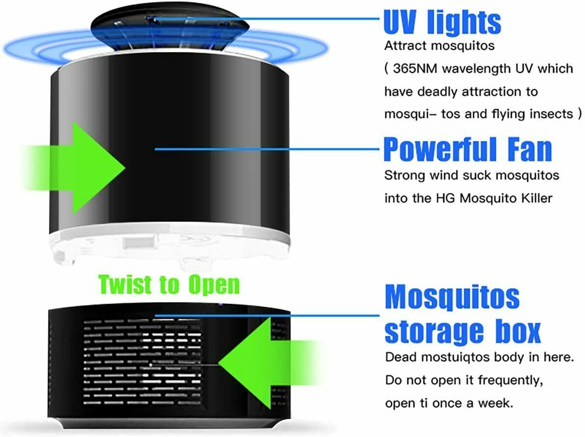 LED Mosquito Killer Lamp with Cyclone Suction
